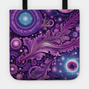 Other Worldly Designs- nebulas, stars, galaxies, planets with feathers Tote