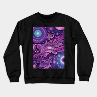 Other Worldly Designs- nebulas, stars, galaxies, planets with feathers Crewneck Sweatshirt