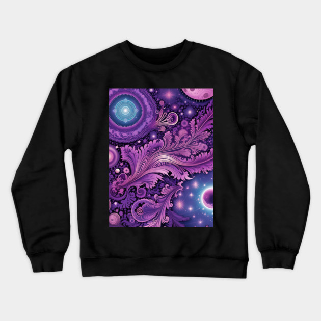 Other Worldly Designs- nebulas, stars, galaxies, planets with feathers Crewneck Sweatshirt by BirdsnStuff