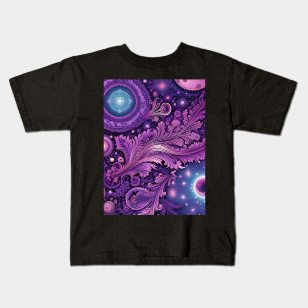 Other Worldly Designs- nebulas, stars, galaxies, planets with feathers Kids T-Shirt by BirdsnStuff