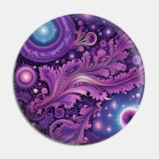 Other Worldly Designs- nebulas, stars, galaxies, planets with feathers Pin