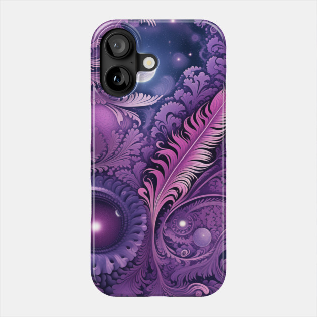 Other Worldly Designs- nebulas, stars, galaxies, planets with feathers Phone Case by BirdsnStuff