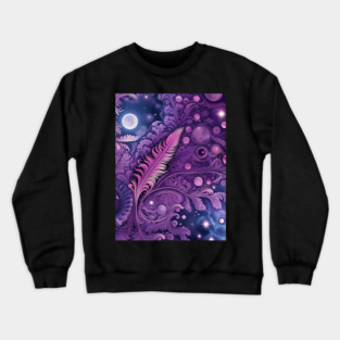 Other Worldly Designs- nebulas, stars, galaxies, planets with feathers Crewneck Sweatshirt