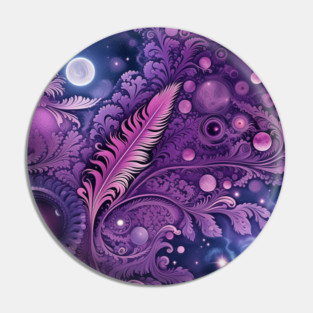 Other Worldly Designs- nebulas, stars, galaxies, planets with feathers Pin