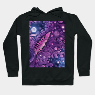 Other Worldly Designs- nebulas, stars, galaxies, planets with feathers Hoodie