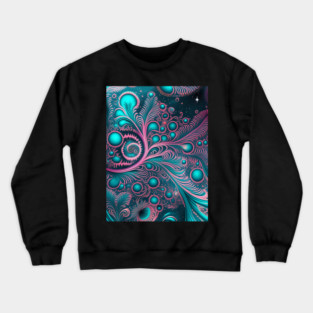 Other Worldly Designs- nebulas, stars, galaxies, planets with feathers Crewneck Sweatshirt