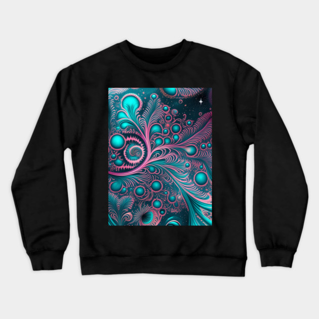 Other Worldly Designs- nebulas, stars, galaxies, planets with feathers Crewneck Sweatshirt by BirdsnStuff