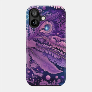 Other Worldly Designs- nebulas, stars, galaxies, planets with feathers Phone Case