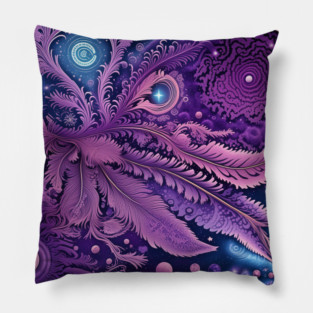 Other Worldly Designs- nebulas, stars, galaxies, planets with feathers Pillow