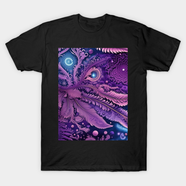 Other Worldly Designs- nebulas, stars, galaxies, planets with feathers T-Shirt by BirdsnStuff