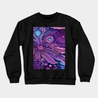 Other Worldly Designs- nebulas, stars, galaxies, planets with feathers Crewneck Sweatshirt