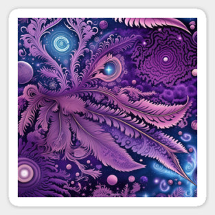 Other Worldly Designs- nebulas, stars, galaxies, planets with feathers Magnet