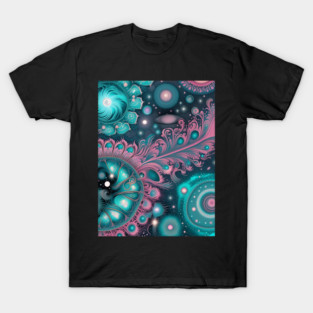 Other Worldly Designs- nebulas, stars, galaxies, planets with feathers T-Shirt