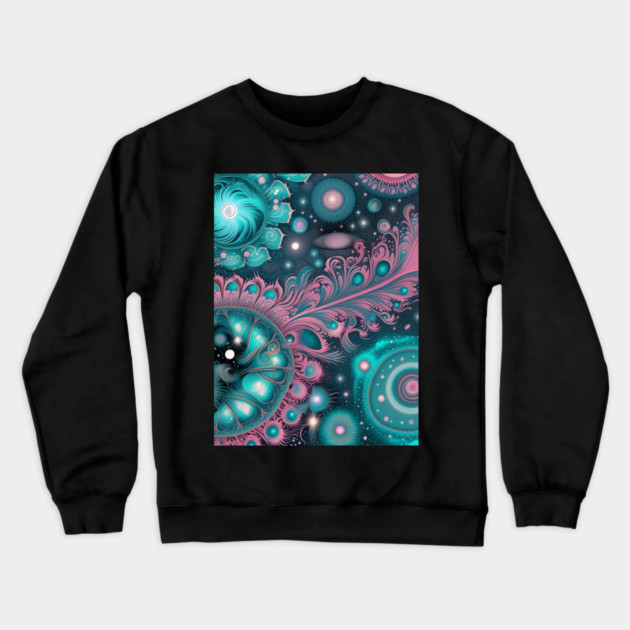 Other Worldly Designs- nebulas, stars, galaxies, planets with feathers Crewneck Sweatshirt by BirdsnStuff