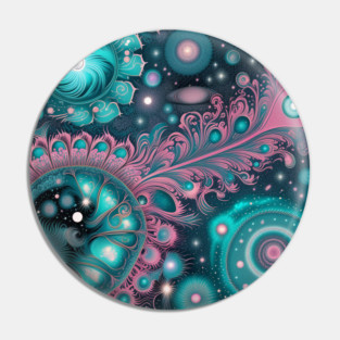 Other Worldly Designs- nebulas, stars, galaxies, planets with feathers Pin