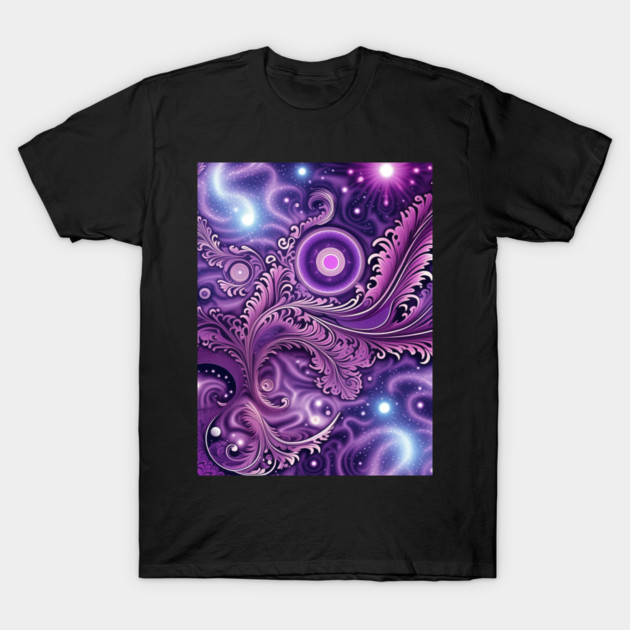 Other Worldly Designs- nebulas, stars, galaxies, planets with feathers T-Shirt by BirdsnStuff