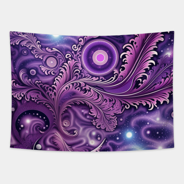 Other Worldly Designs- nebulas, stars, galaxies, planets with feathers Tapestry by BirdsnStuff