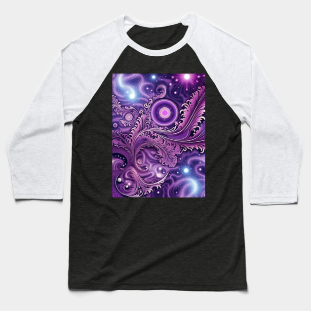 Other Worldly Designs- nebulas, stars, galaxies, planets with feathers Baseball T-Shirt by BirdsnStuff
