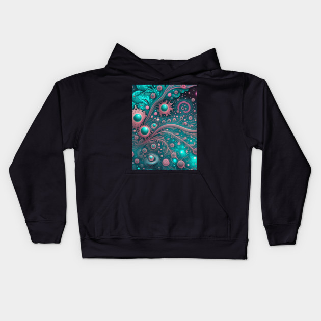 Other Worldly Designs- nebulas, stars, galaxies, planets with feathers Kids Hoodie by BirdsnStuff