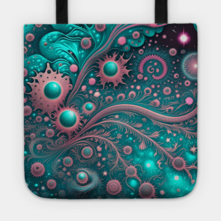 Other Worldly Designs- nebulas, stars, galaxies, planets with feathers Tote
