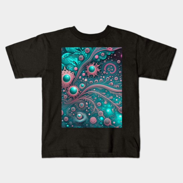 Other Worldly Designs- nebulas, stars, galaxies, planets with feathers Kids T-Shirt by BirdsnStuff