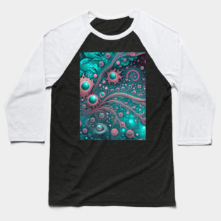 Other Worldly Designs- nebulas, stars, galaxies, planets with feathers Baseball T-Shirt