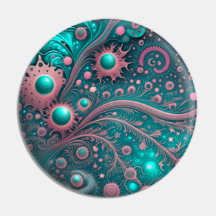 Other Worldly Designs- nebulas, stars, galaxies, planets with feathers Pin