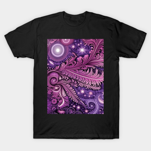 Other Worldly Designs- nebulas, stars, galaxies, planets with feathers T-Shirt by BirdsnStuff