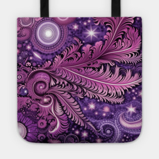 Other Worldly Designs- nebulas, stars, galaxies, planets with feathers Tote