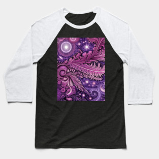 Other Worldly Designs- nebulas, stars, galaxies, planets with feathers Baseball T-Shirt