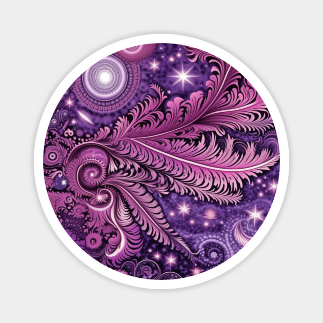 Other Worldly Designs- nebulas, stars, galaxies, planets with feathers Magnet by BirdsnStuff