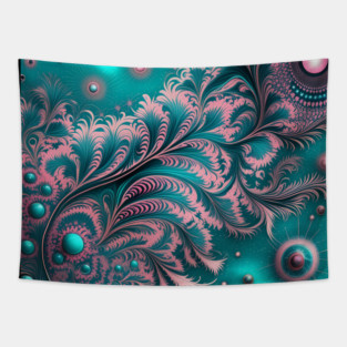 Other Worldly Designs- nebulas, stars, galaxies, planets with feathers Tapestry
