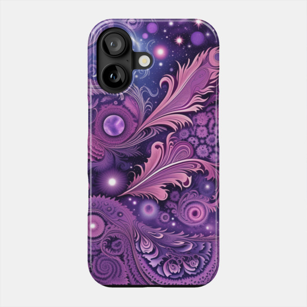 Other Worldly Designs- nebulas, stars, galaxies, planets with feathers Phone Case by BirdsnStuff