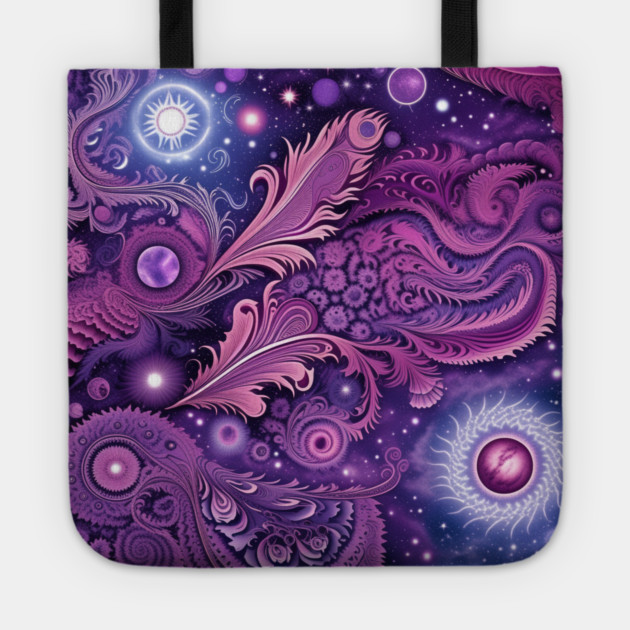 Other Worldly Designs- nebulas, stars, galaxies, planets with feathers Tote by BirdsnStuff