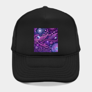 Other Worldly Designs- nebulas, stars, galaxies, planets with feathers Hat