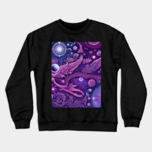 Other Worldly Designs- nebulas, stars, galaxies, planets with feathers Crewneck Sweatshirt