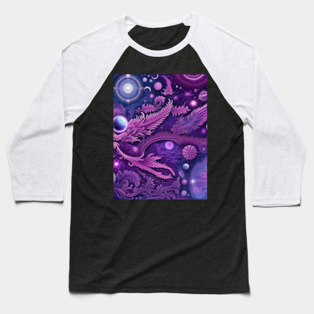 Other Worldly Designs- nebulas, stars, galaxies, planets with feathers Baseball T-Shirt by BirdsnStuff