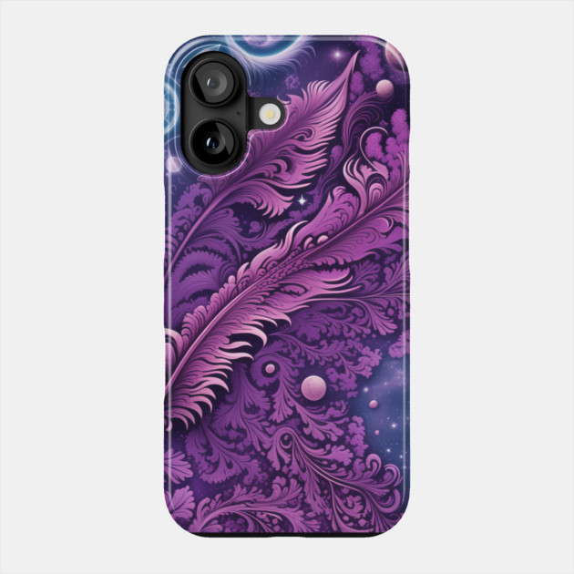 Other Worldly Designs- nebulas, stars, galaxies, planets with feathers Phone Case by BirdsnStuff