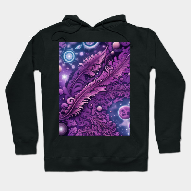 Other Worldly Designs- nebulas, stars, galaxies, planets with feathers Hoodie by BirdsnStuff