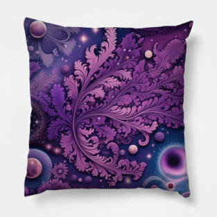 Other Worldly Designs- nebulas, stars, galaxies, planets with feathers Pillow