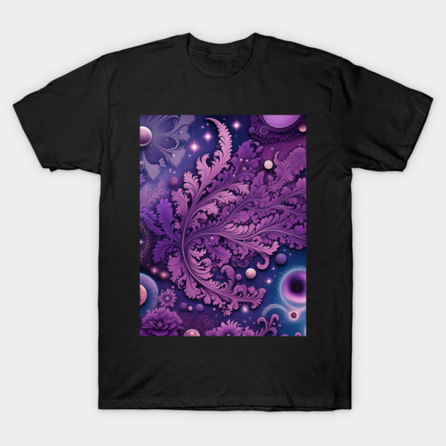Other Worldly Designs- nebulas, stars, galaxies, planets with feathers T-Shirt by BirdsnStuff