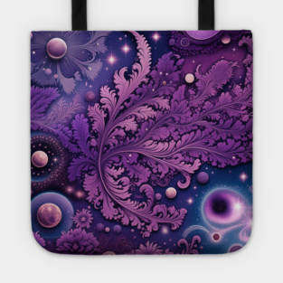 Other Worldly Designs- nebulas, stars, galaxies, planets with feathers Tote