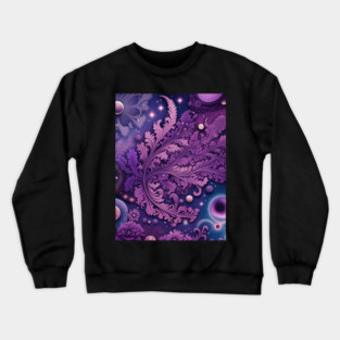 Other Worldly Designs- nebulas, stars, galaxies, planets with feathers Crewneck Sweatshirt