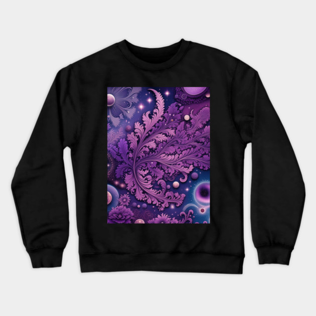 Other Worldly Designs- nebulas, stars, galaxies, planets with feathers Crewneck Sweatshirt by BirdsnStuff