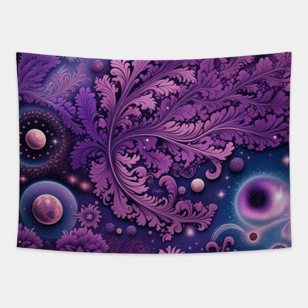 Other Worldly Designs- nebulas, stars, galaxies, planets with feathers Tapestry by BirdsnStuff