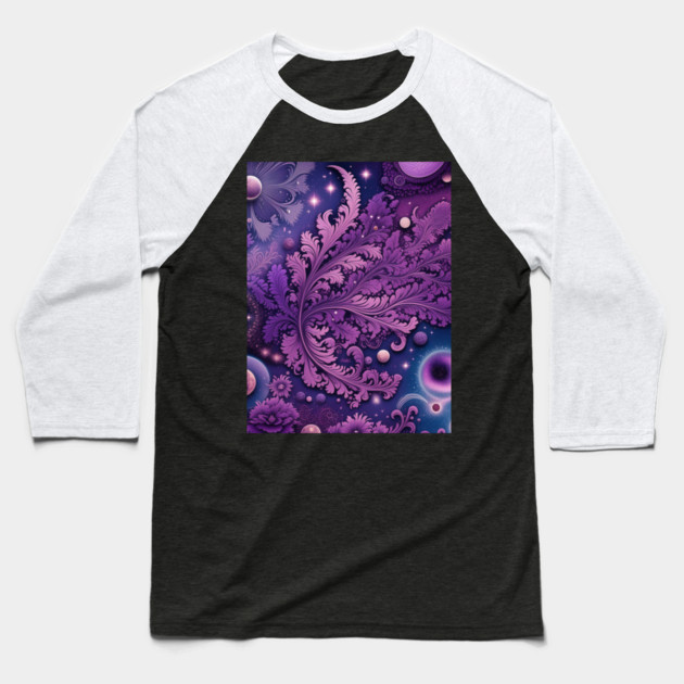 Other Worldly Designs- nebulas, stars, galaxies, planets with feathers Baseball T-Shirt by BirdsnStuff