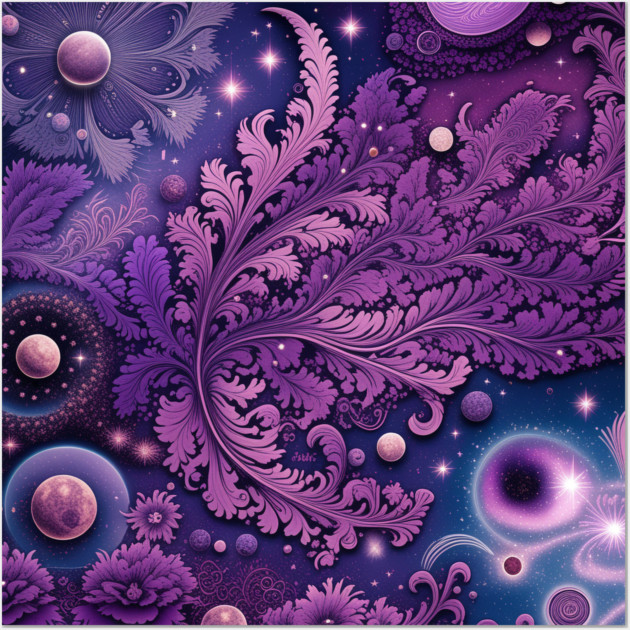 Other Worldly Designs- nebulas, stars, galaxies, planets with feathers Wall Art by BirdsnStuff
