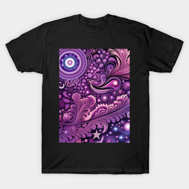 Other Worldly Designs- nebulas, stars, galaxies, planets with feathers T-Shirt by BirdsnStuff