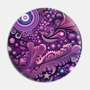 Other Worldly Designs- nebulas, stars, galaxies, planets with feathers Pin