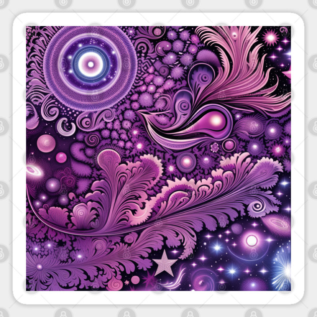 Other Worldly Designs- nebulas, stars, galaxies, planets with feathers Sticker by BirdsnStuff